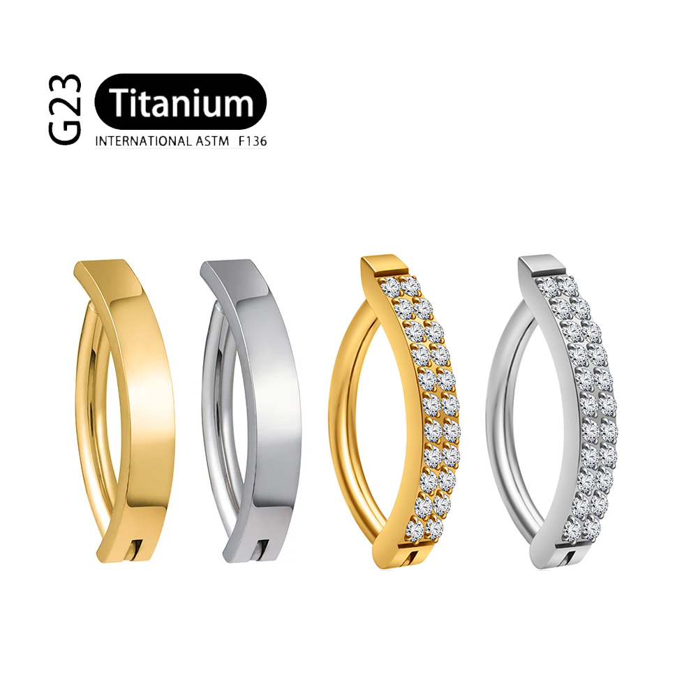 Curved Spring Bar - G23 Titanium Piercing 14G Dubbele Rij