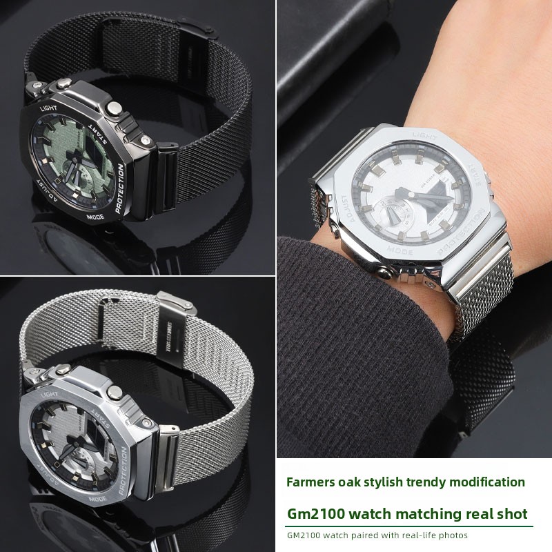 Mesh Strap Metal - Voor Casio GSHOCK GA-2100 GA-2110 GM-2100